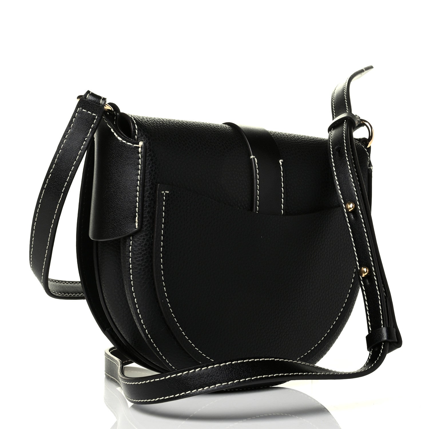 Chloe Grained Calfskin Small Darryl Saddle Crossbody Bag Black 2 of 5