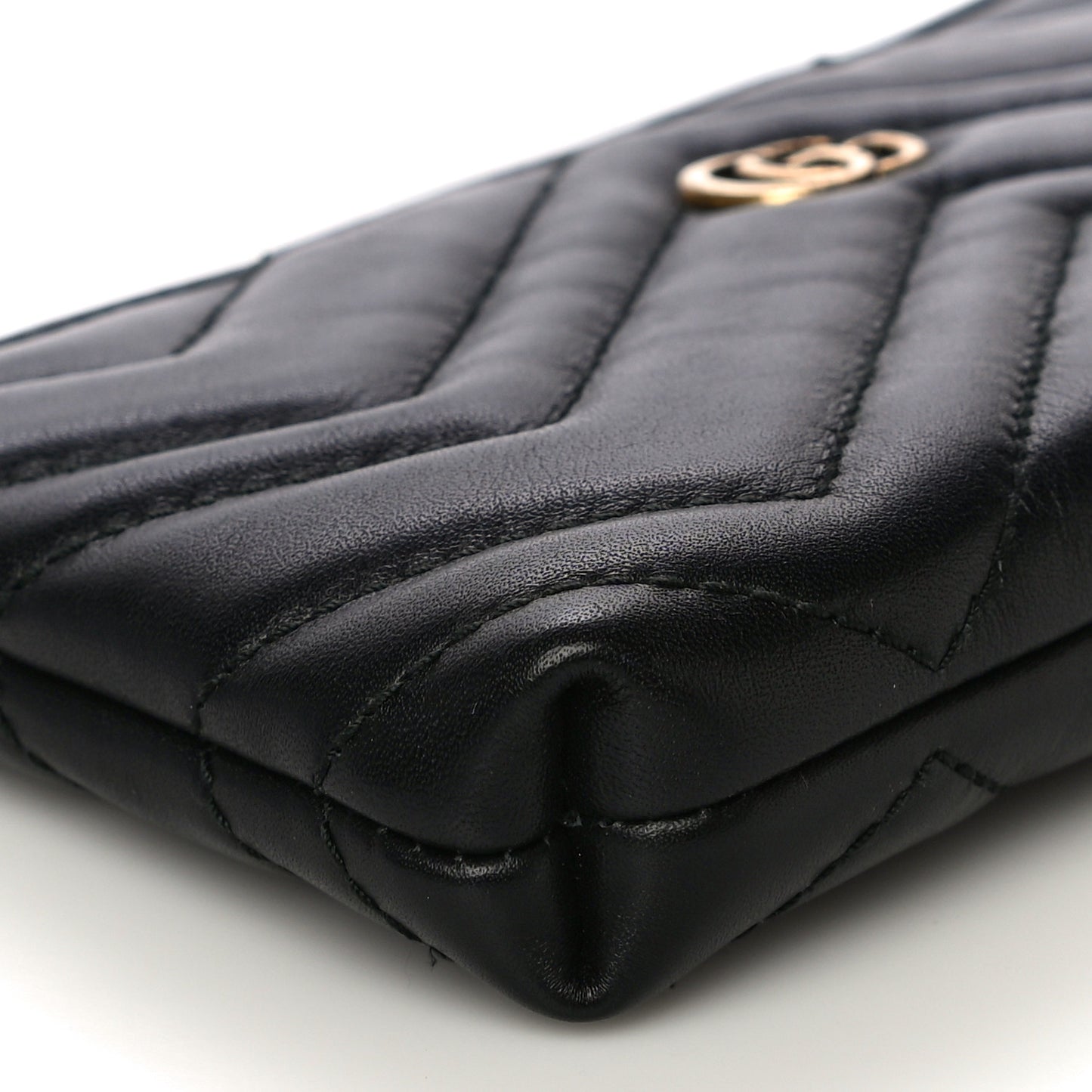 Calfskin Matelasse Mini GG Marmont Chain Bag Black