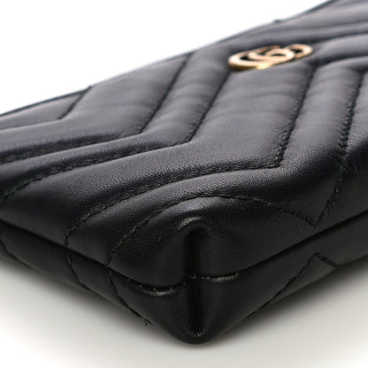 Gucci Calfskin Matelasse Mini GG Marmont Chain Bag Black 8 of 11