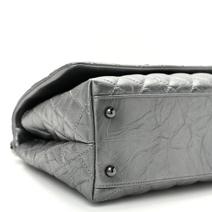 Chanel Metallic Aged Calfskin Quilted Small Coco Handle Flap Charcoal 9 of 10