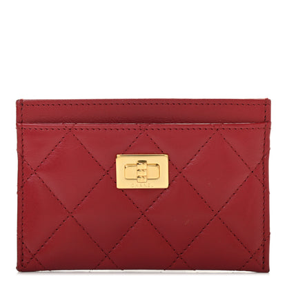 Chanel Aged Calfskin Quilted Reissue Card Holder Red 1 of 11
