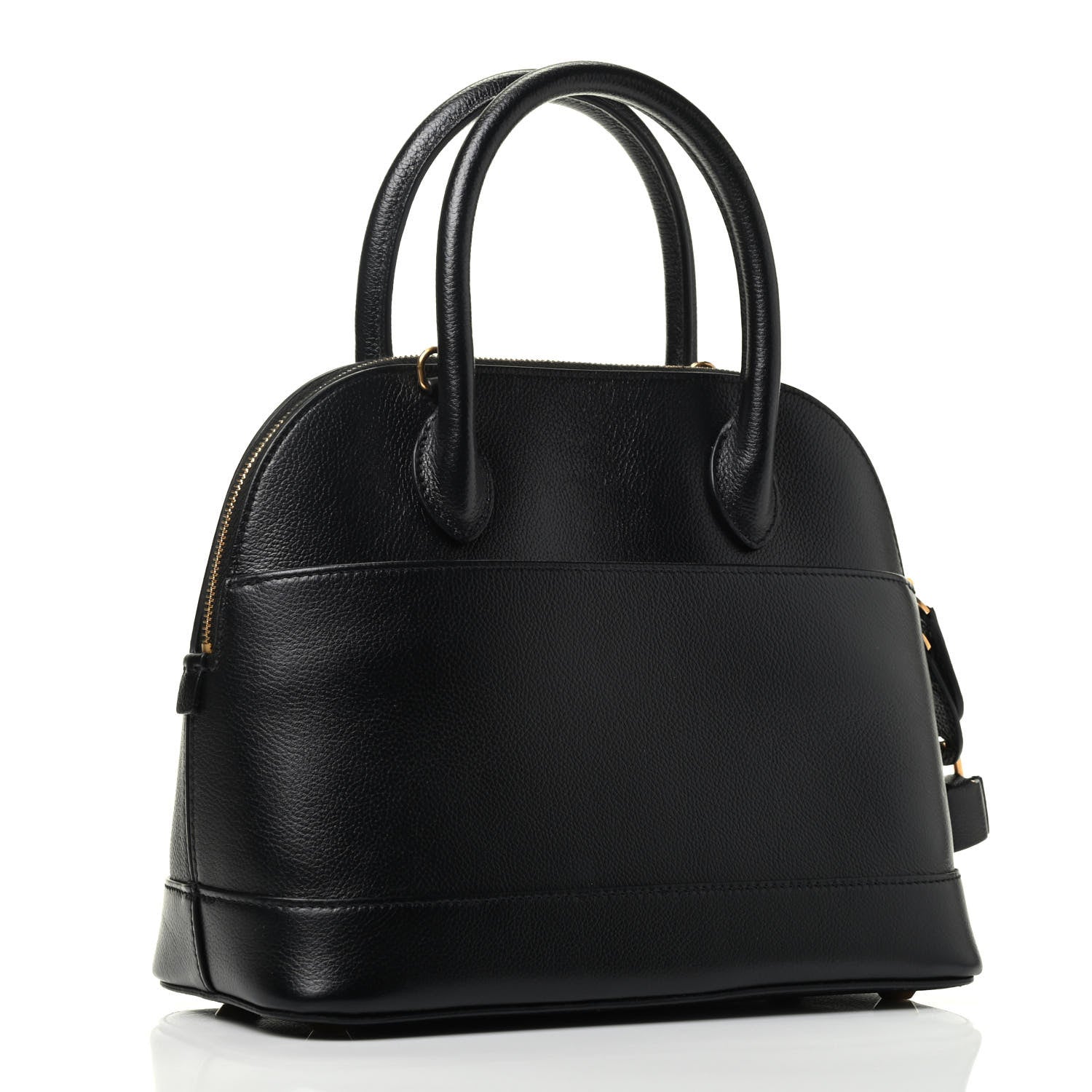 Balenciaga Grained Calfskin Logo S Ville Top Handle Bag Black White 2 of 3