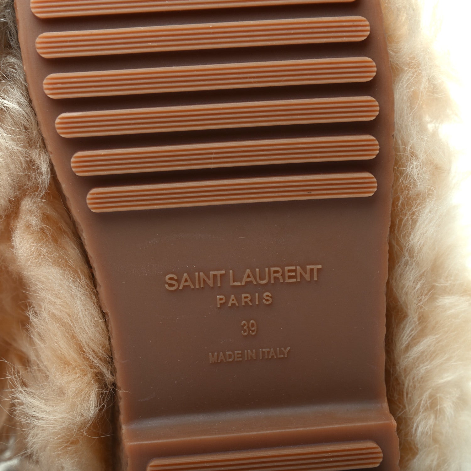 Saint Laurent Shearling Boots 39 Beige 6 of 7