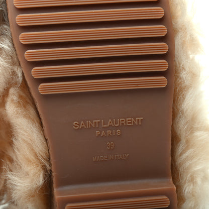 Saint Laurent Shearling Boots 39 Beige 6 of 7