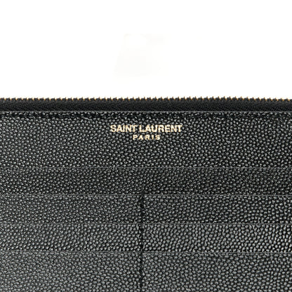 Saint Laurent Grain De Poudre Monogram Uptown Wallet Black 8 of 11