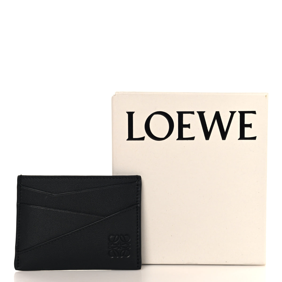 Calfskin Puzzle Card Holder Black
