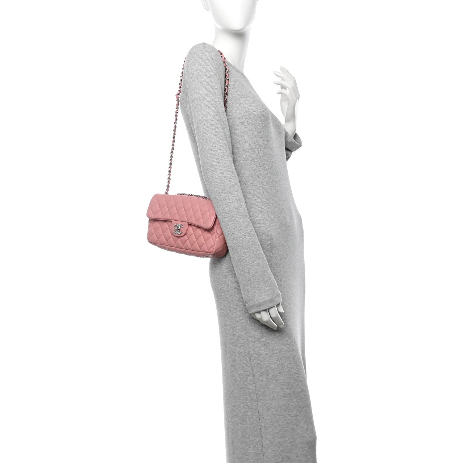Chanel Lambskin Quilted East West Flap Pink 2 of 10
