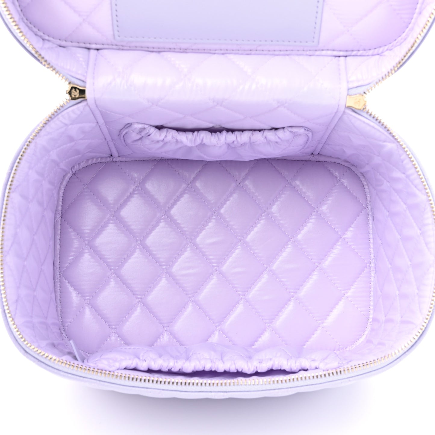 Caviar Quilted Large Vanity Pouch Light Purple