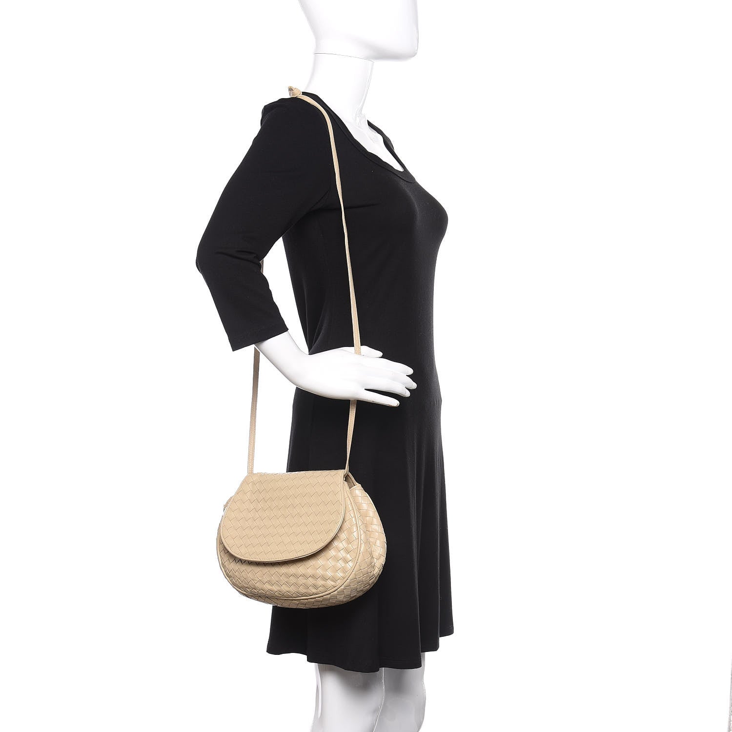Bottega Veneta Nappa Intrecciato Crossbody Flap Bag Beige 2 of 8