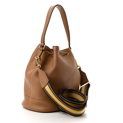 Prada Vitello Daino Drawstring Bucket Beige 3 of 9