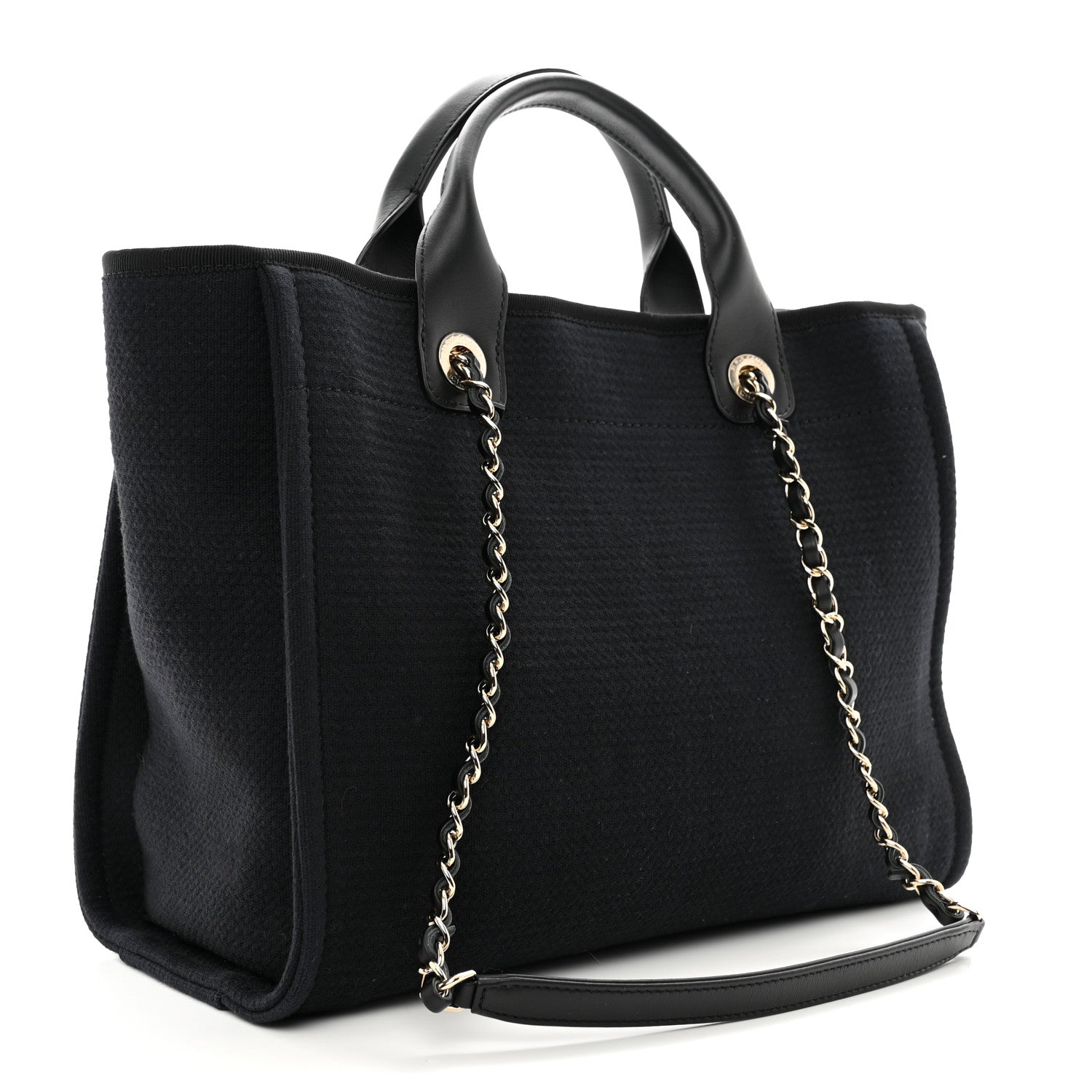 Chanel Mixed Fibers Small Deauville Tote Black 3 of 11