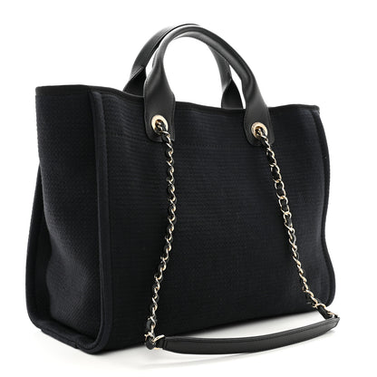 Chanel Mixed Fibers Small Deauville Tote Black 3 of 11
