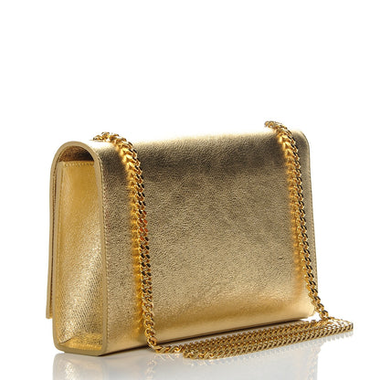 Saint Laurent Metallic Calfskin Medium Classic Monogram Kate Tassel Satchel Gold 3 of 7
