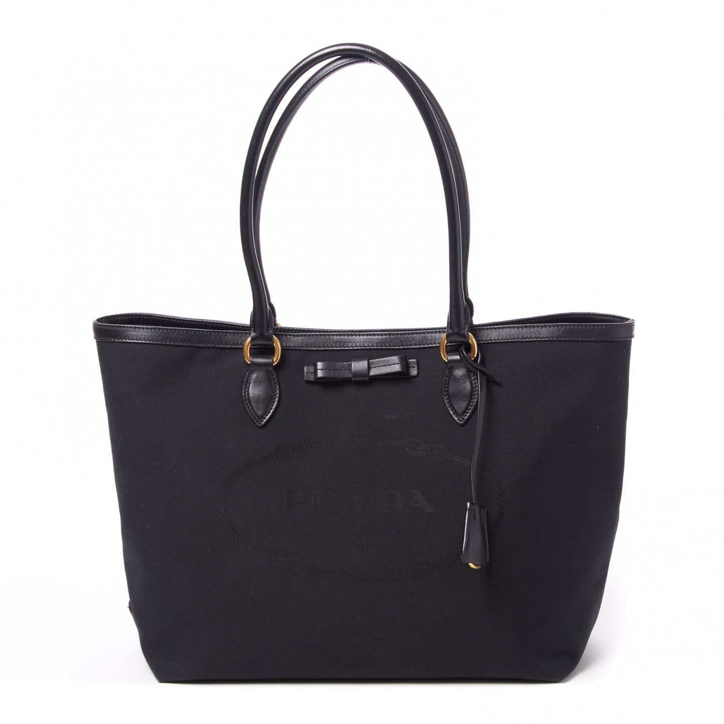 Canvas Jacquard Logo Tote Black