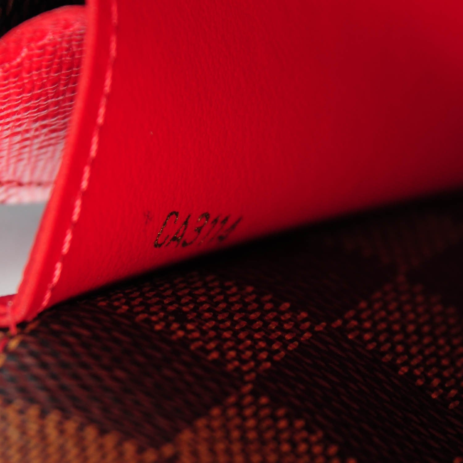 Louis Vuitton Damier Ebene Emilie Wallet Red 6 of 7