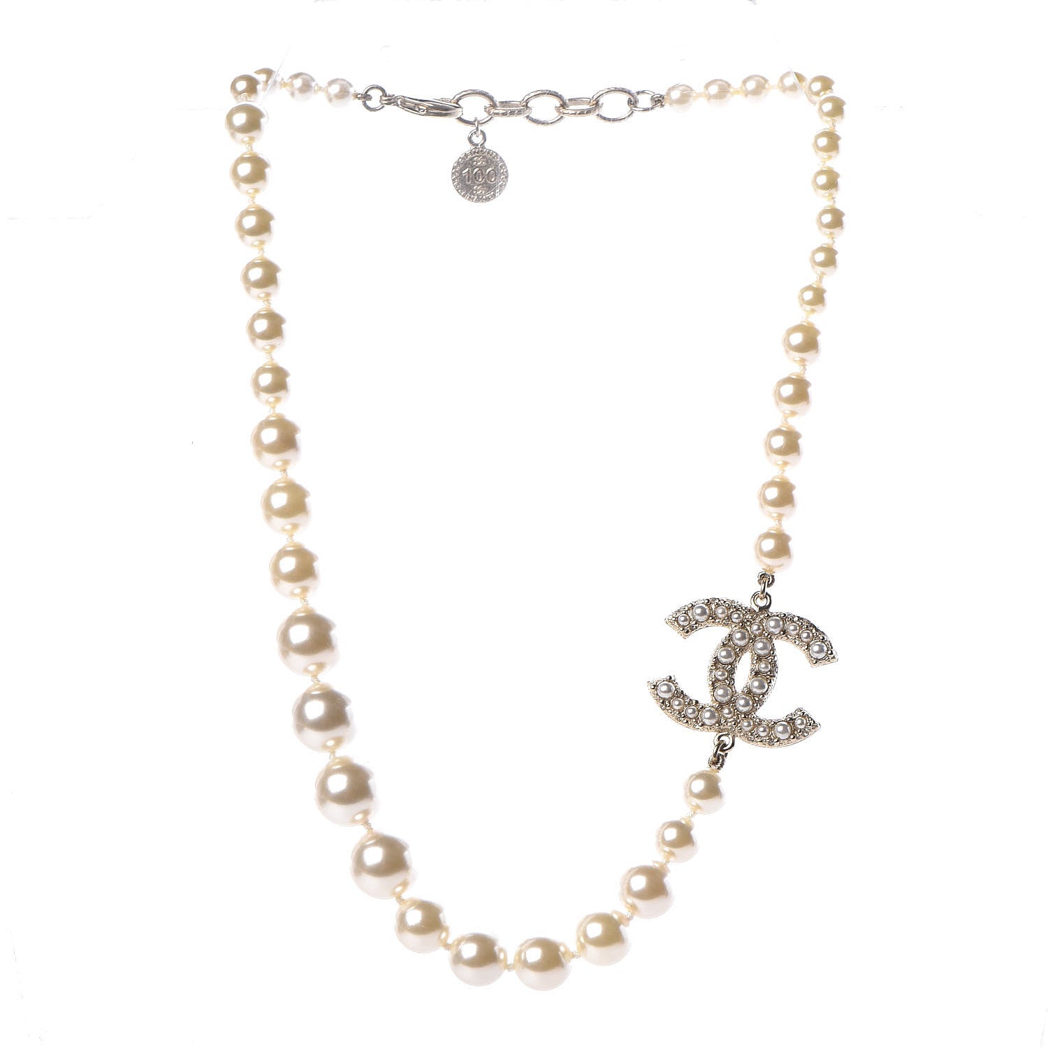 Chanel Pearl CC Necklace Gold 3 of 5