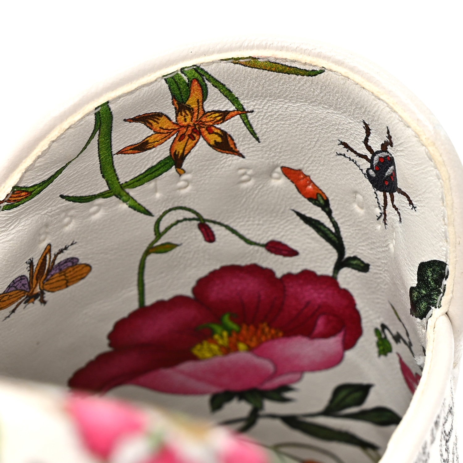 Gucci Canvas Flora Womens Princetown Slippers 36.5  White Multicolor 9 of 10