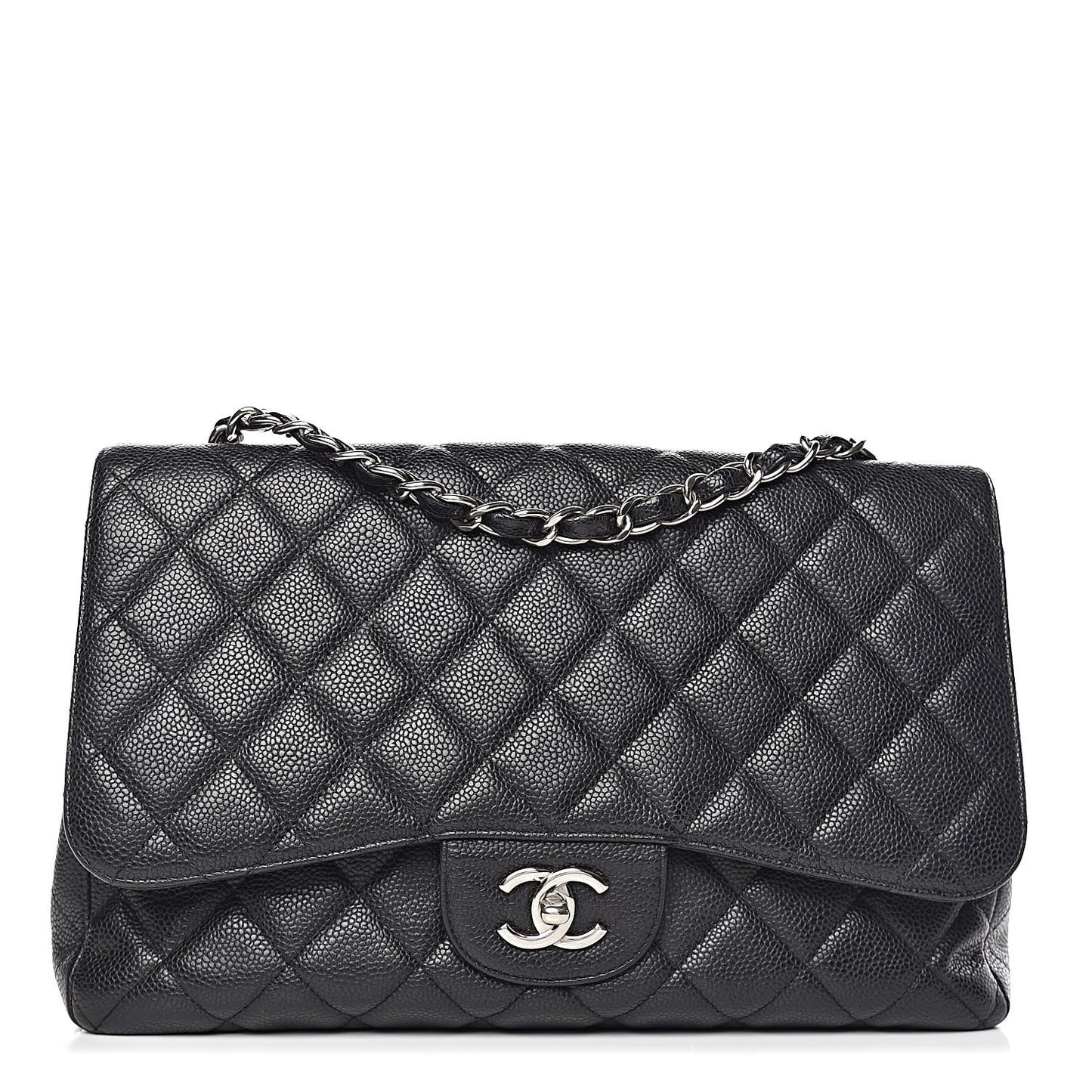 Caviar Quilted Jumbo Single Flap Black