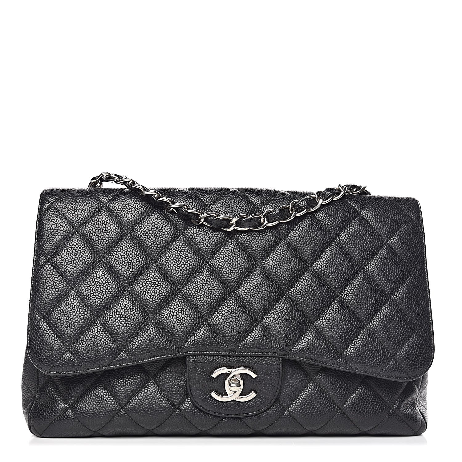 Chanel Caviar Quilted Jumbo Single Flap Black 1 of 13