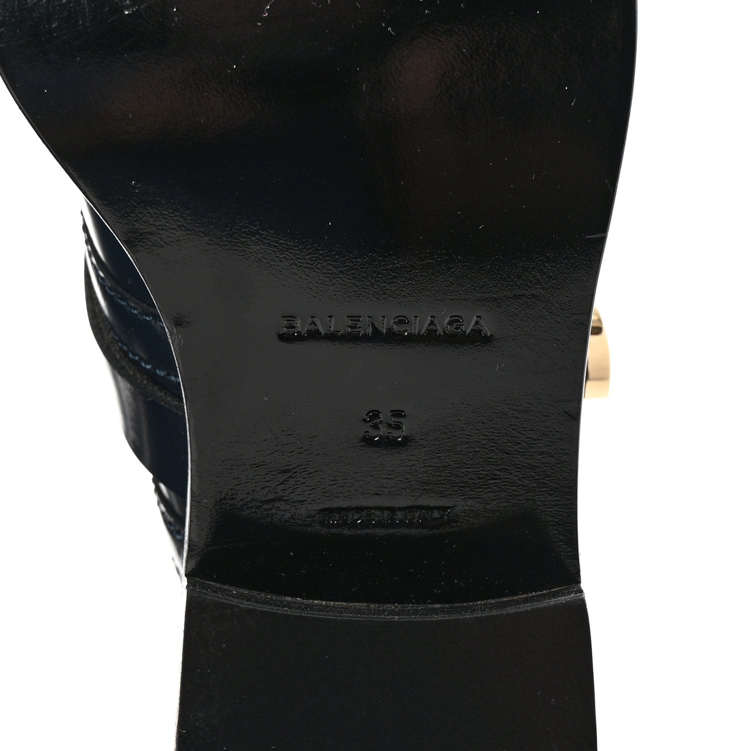Balenciaga Brushed Calfskin Ceinture Ankle Boots 35 Navy 1678174