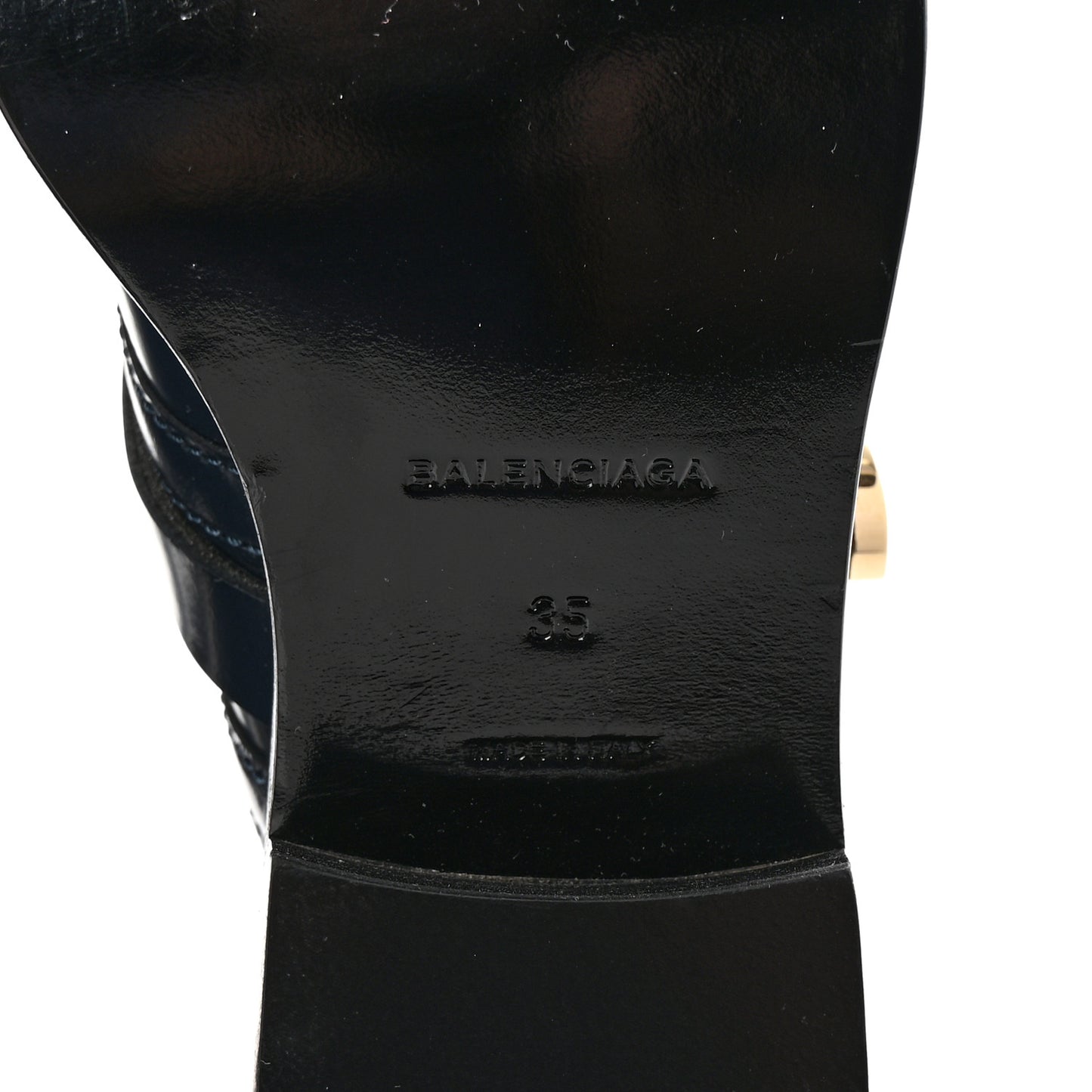 Brushed Calfskin Ceinture Ankle Boots 35 Navy
