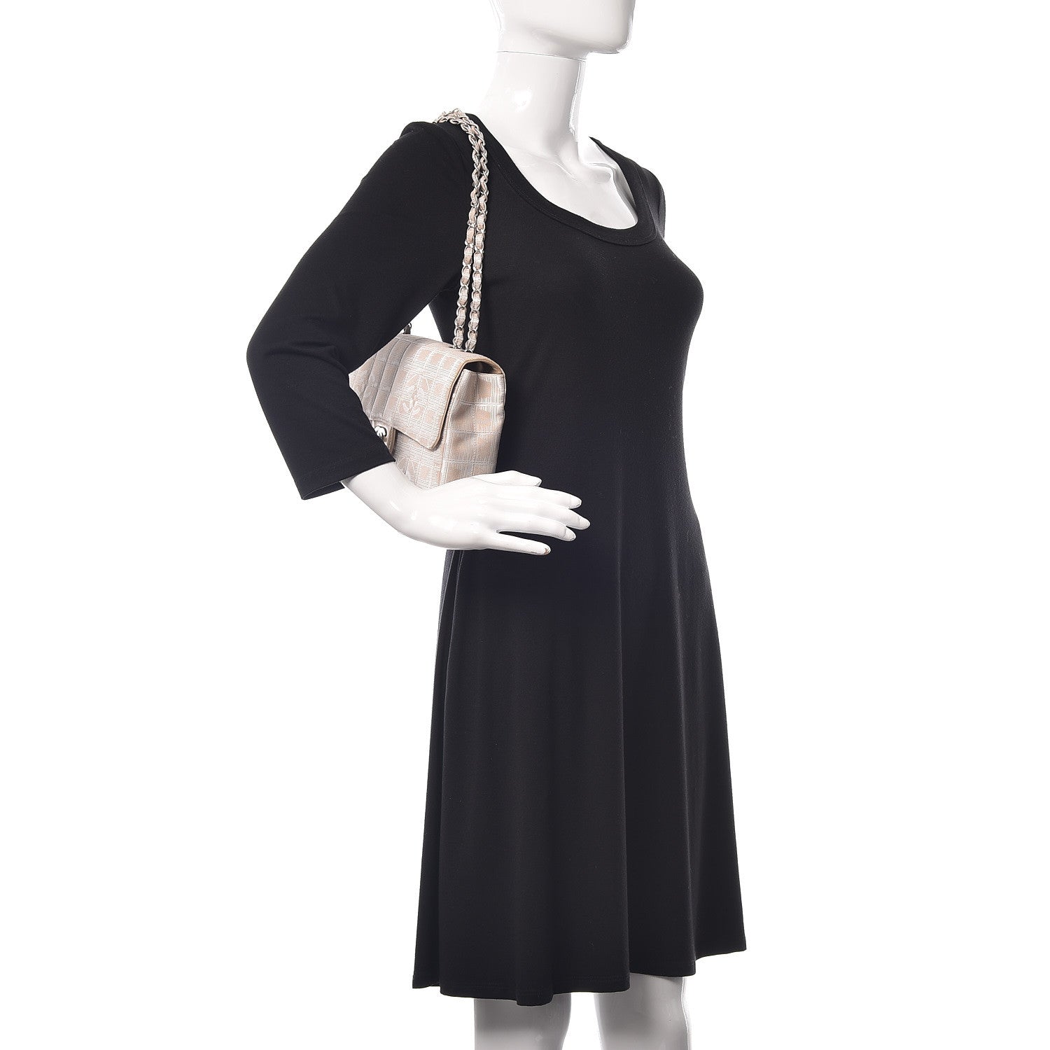 Chanel Nylon Medium Travel Flap Light Beige 1 of 10