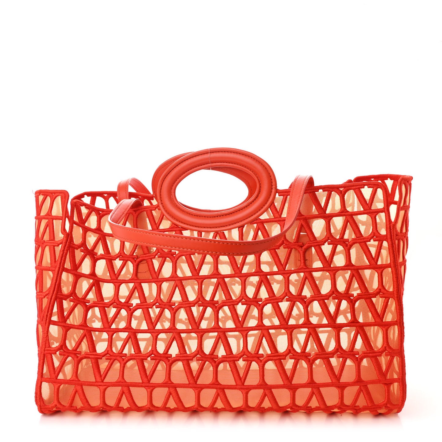 Toile Mesh Iconographe Goatskin Le Troisieme Shopping Bag Orange