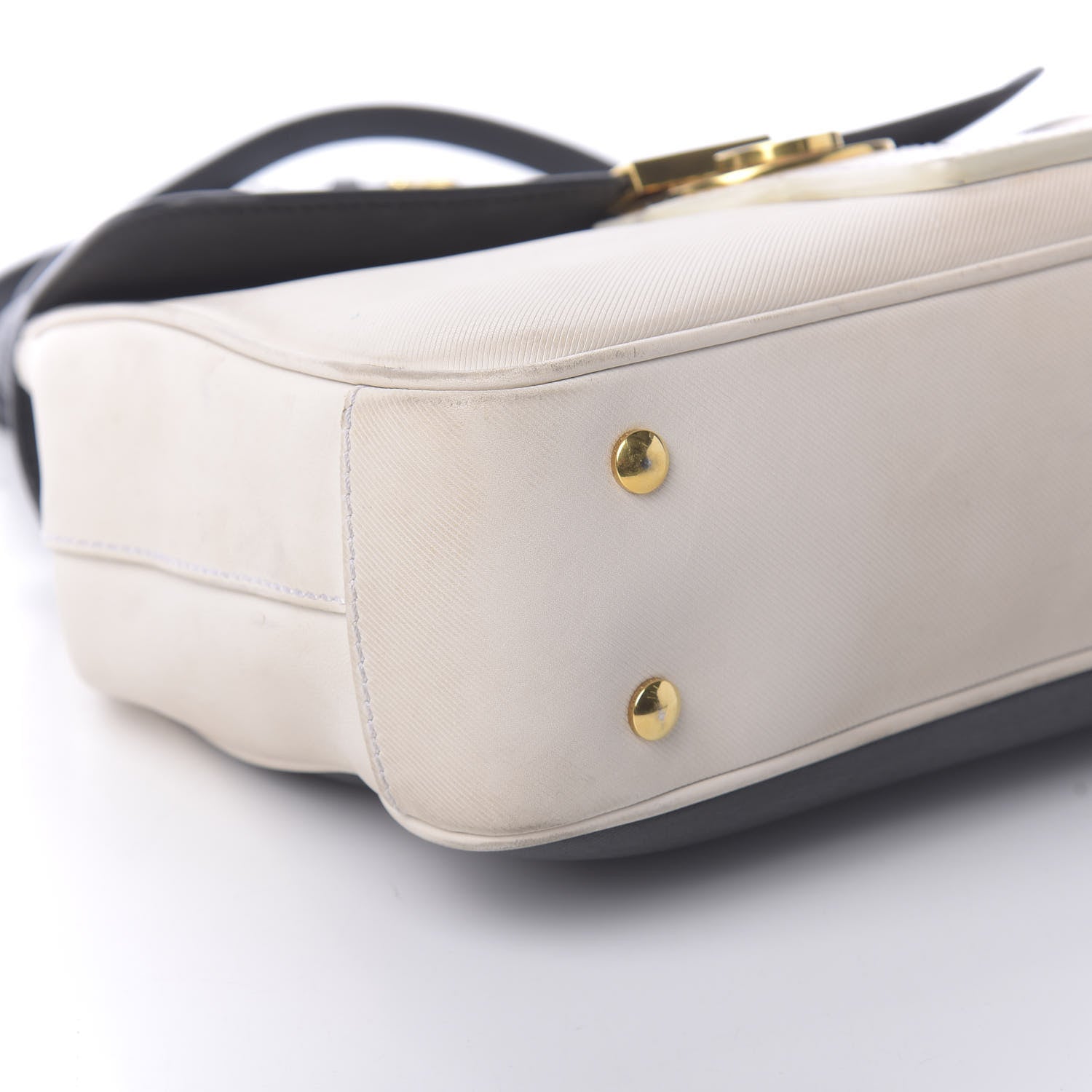 Burberry Trench Calfskin Medium DK88 Top Handle Bag Ivory Navy 6 of 10