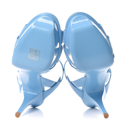 Saint Laurent Patent Tribute 75 Platform Sandals 40.5 Light Blue 5 of 9