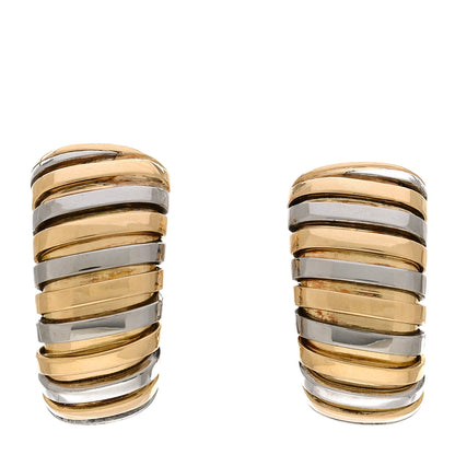 Bulgari 18K Yellow Gold Stainless Steel Tubogas Earrings 1 of 4