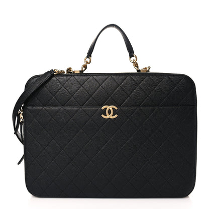 Chanel Caviar Quilted Large Business Briefcase Bag Black 1 of 10