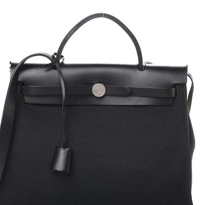 Hermes Military Toile Vache Hunter Herbag Zip PM 31 Black 9 of 11