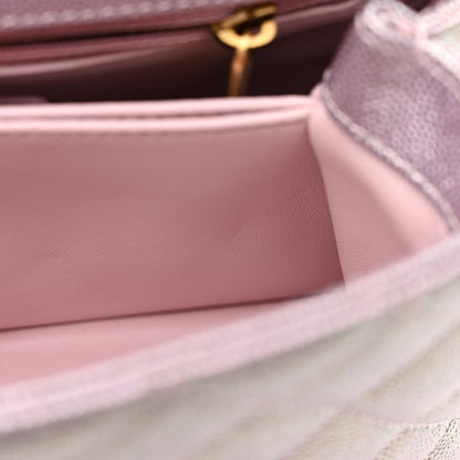 Chanel Metallic Caviar Quilted Mini Coco Handle Flap Light Pink 11 of 13