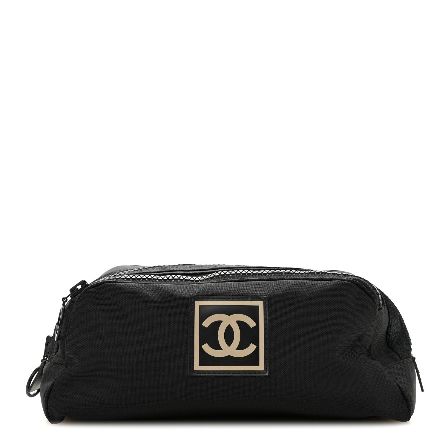 Chanel Canvas Nylon Sport Logo Cosmetic Bag Black 2 of 14
