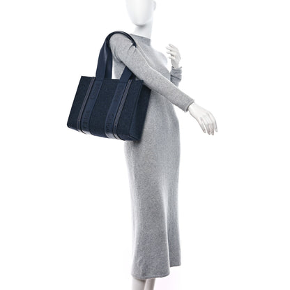 Chloe Felt Shiny Calfskin Medium Woody Ribbon Tote Obscure Navy 2 of 11