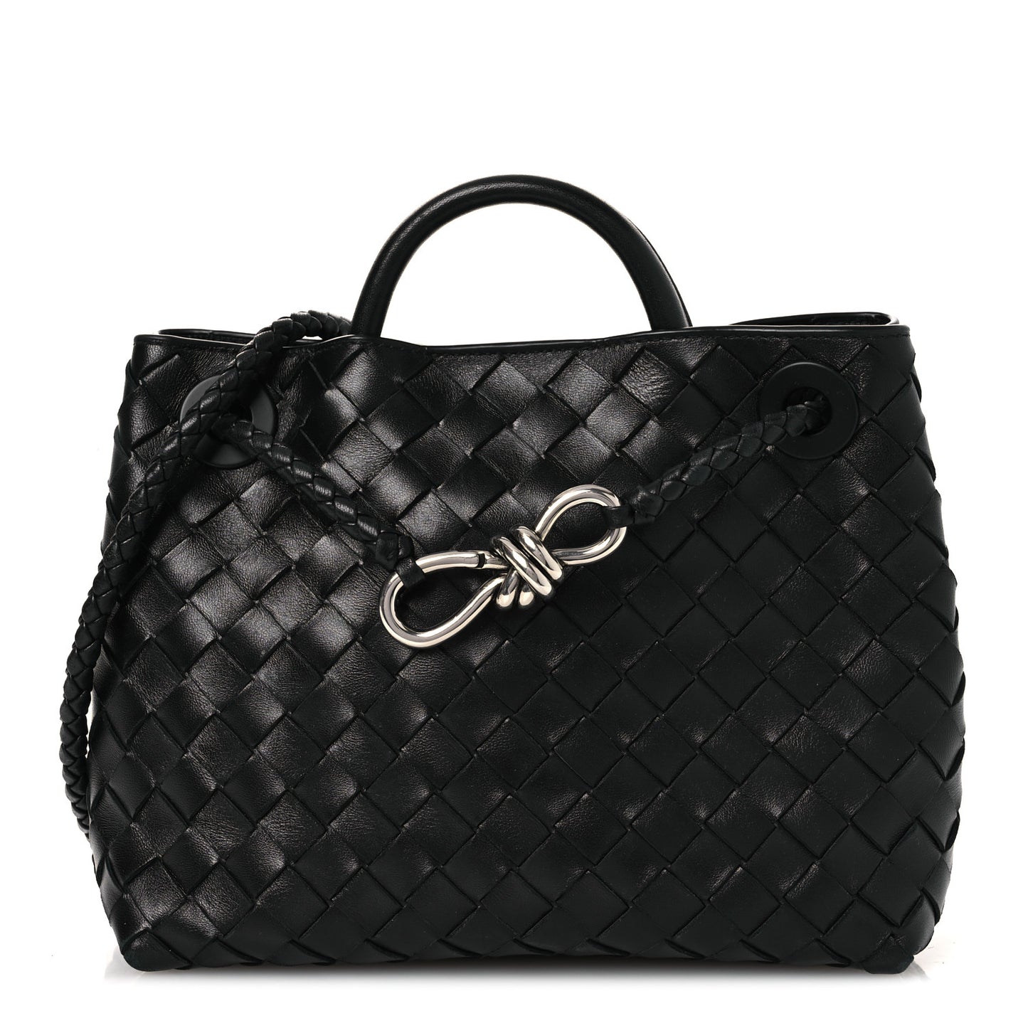Nappa Intrecciato Mini Andiamo Shoulder Bag Black Black