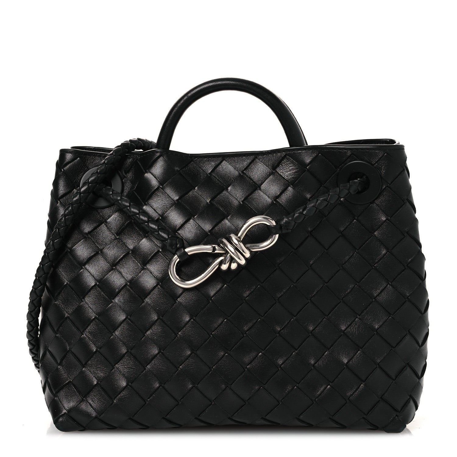 Bottega Veneta Nappa Intrecciato Mini Andiamo Shoulder Bag Black Black 1 of 12
