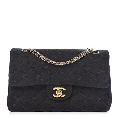 Chanel Jersey Quilted Small Double Flap Black 1 of 13