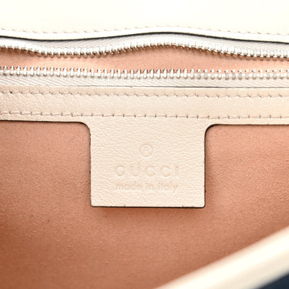 Gucci Vintage Effect Calfskin Matelasse Diagonal Small Torchon GG Marmont Shoulder Bag Blue Agata Mystic White 6 of 11
