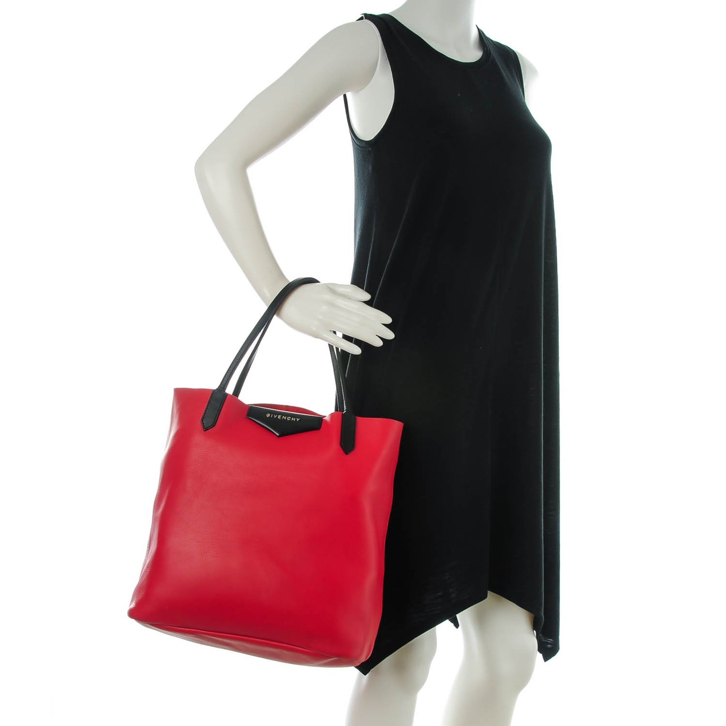 Calfskin Large Antigona Tote Red Black