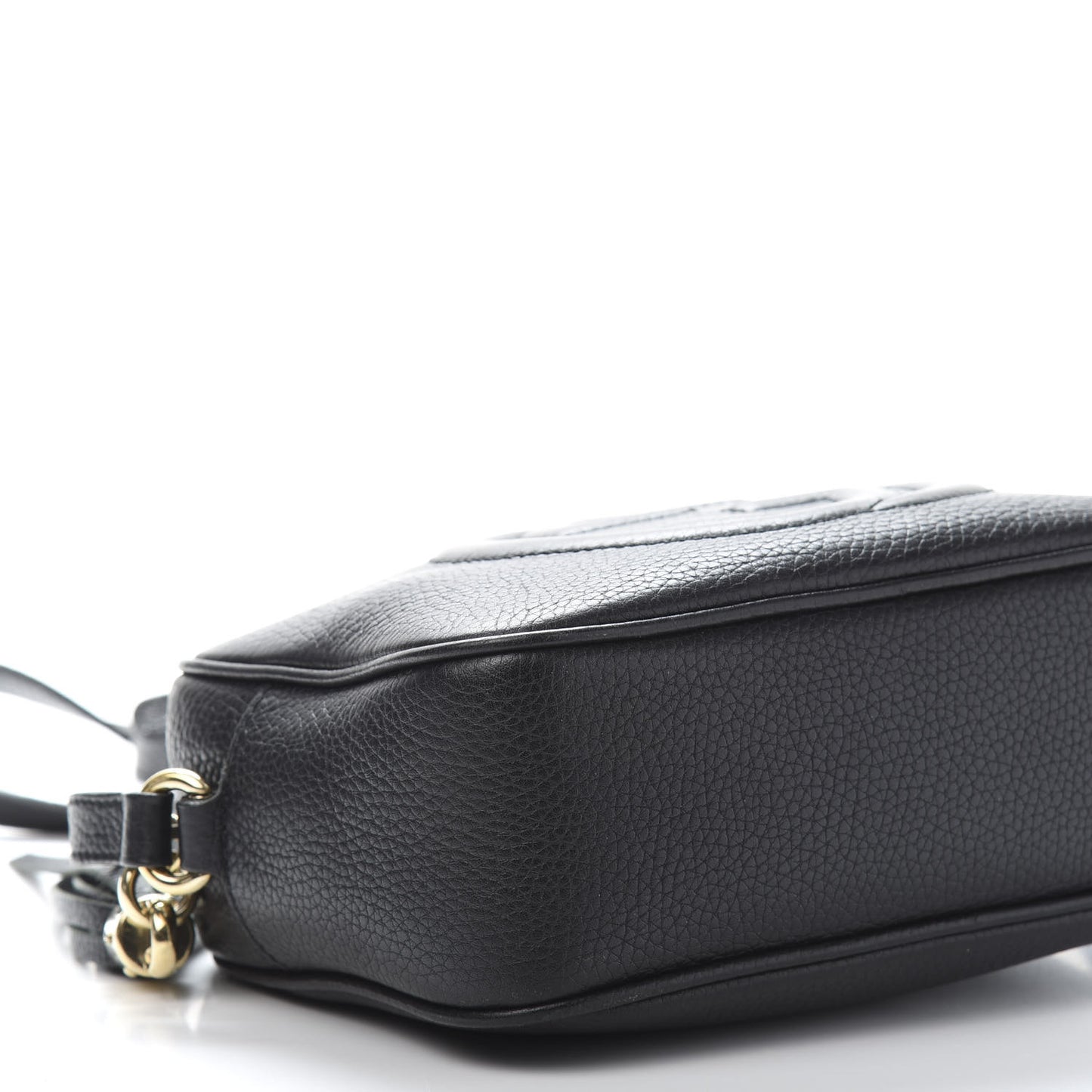 Pebbled Calfskin Small Soho Disco Bag Black