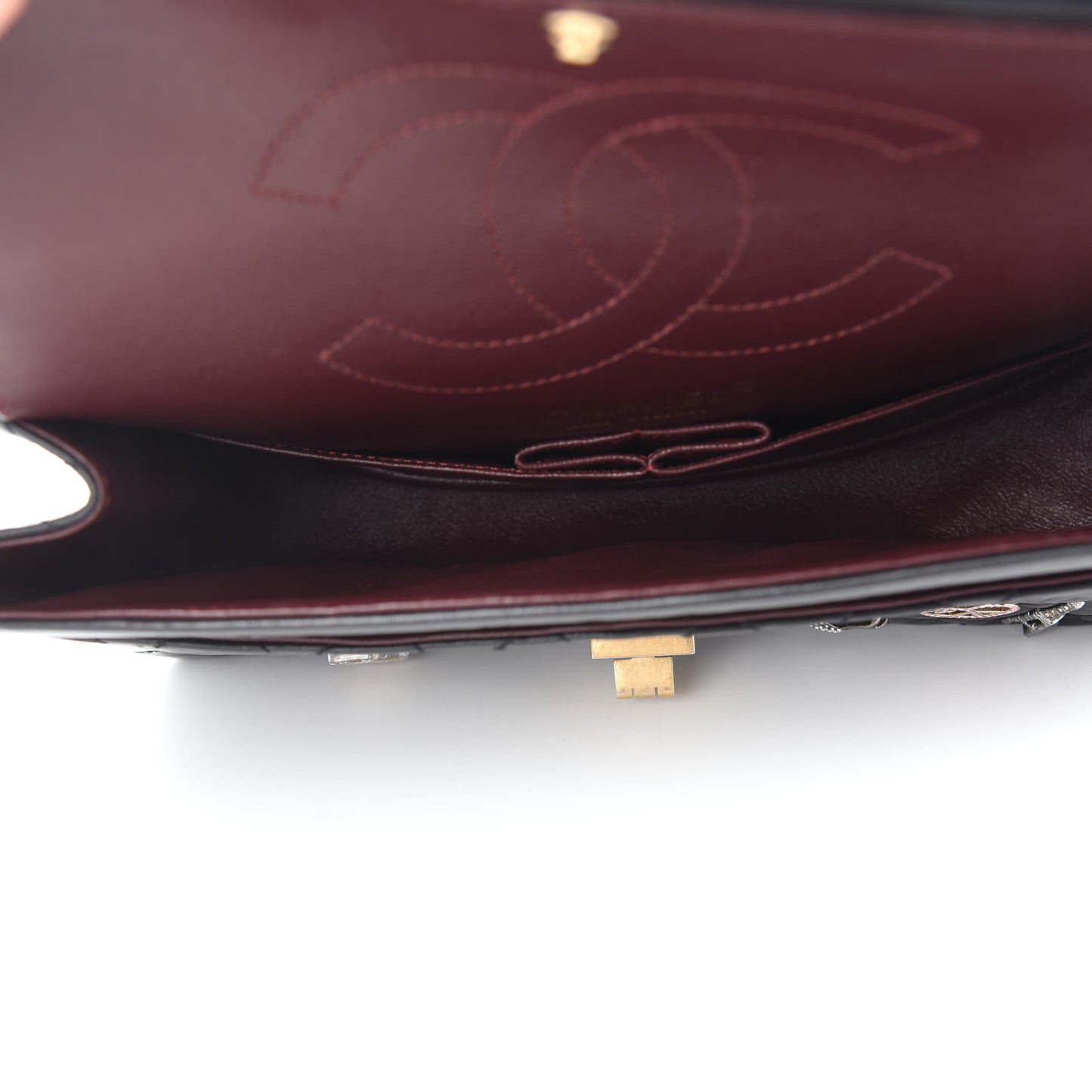 Aged Calfskin Lucky Charms 2.55 Reissue 225 Flap Black