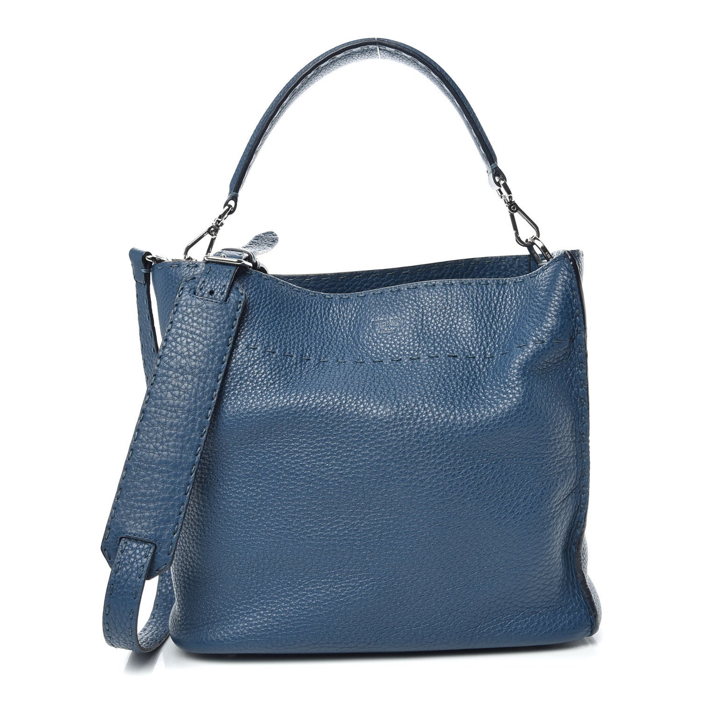 Cuoio Romano Selleria Small Anna Bucket Bag Blue