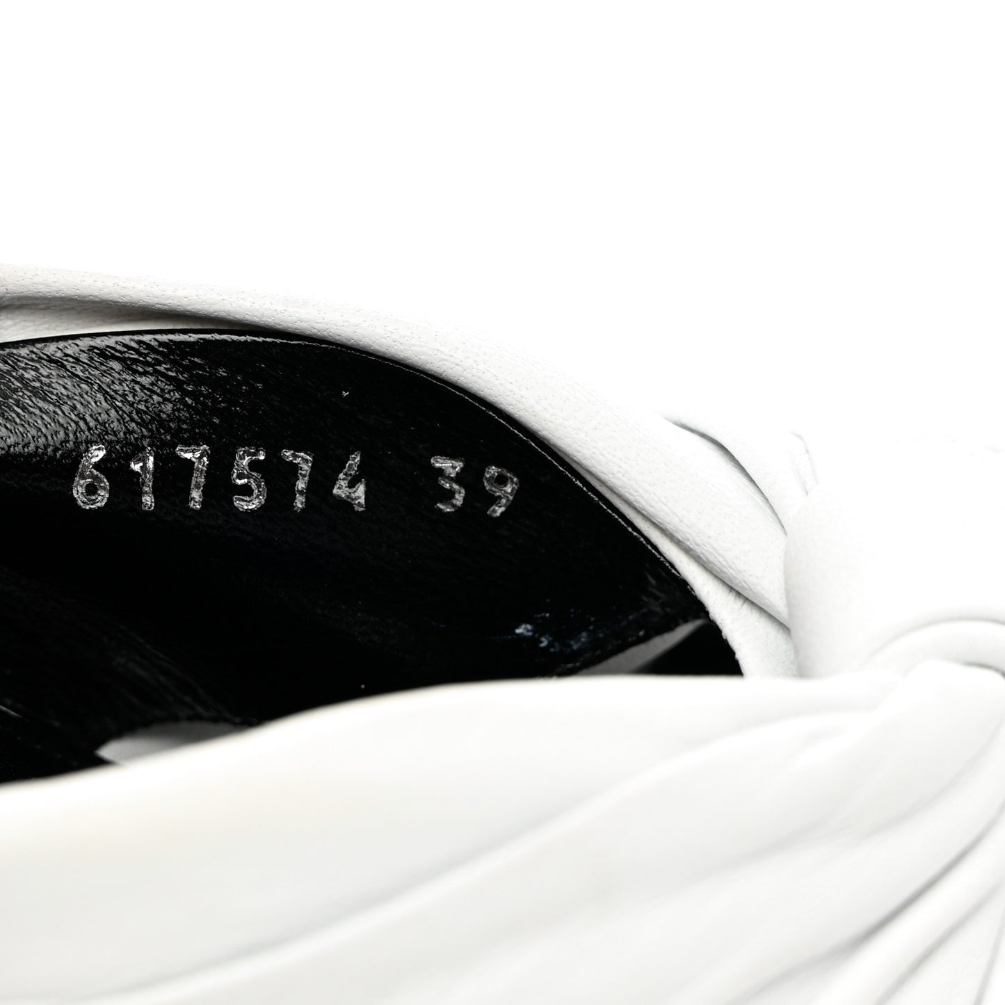 Smooth Nappa Drapy 80mm Slide Sandals 39 White