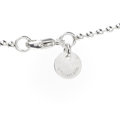 Tiffany Sterling Silver Square Tag Bead Pendant Necklace 5 of 5