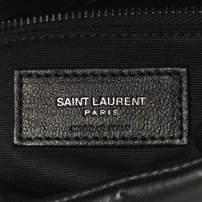 Saint Laurent Calfskin Quilted Toy Loulou Puffer Monogram Monochrome Chain Satchel Black 7 of 11