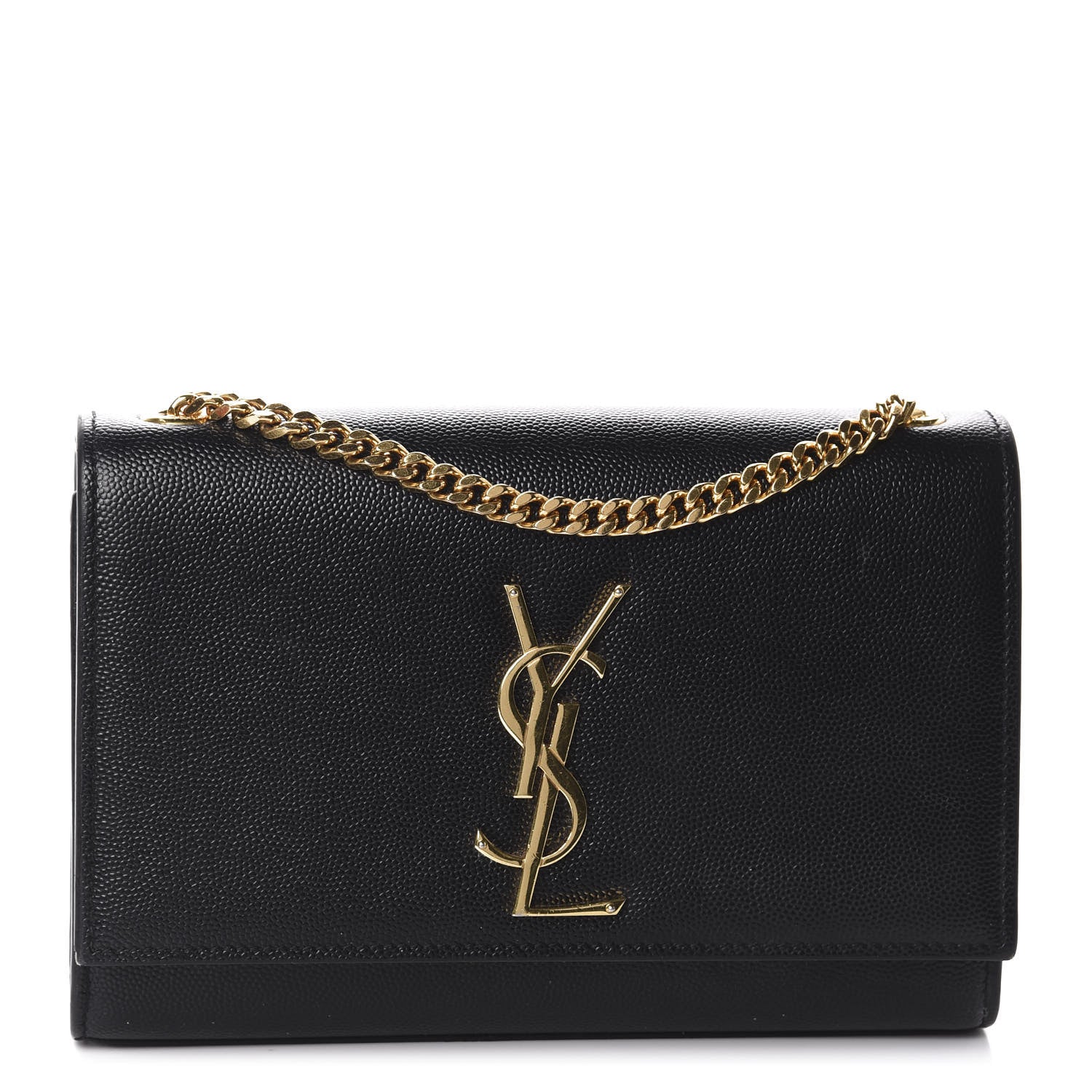 Saint Laurent Grain De Poudre Small Monogram Kate Satchel Black 1 of 12