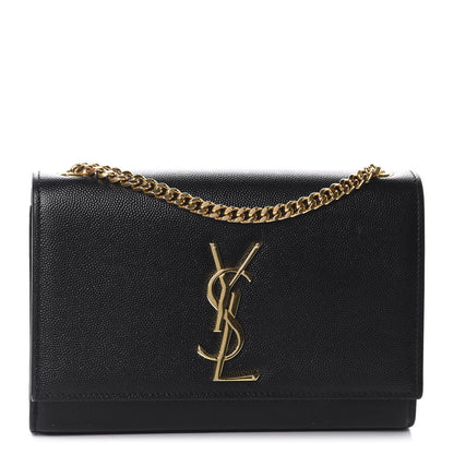 Saint Laurent Grain De Poudre Small Monogram Kate Satchel Black 1 of 12