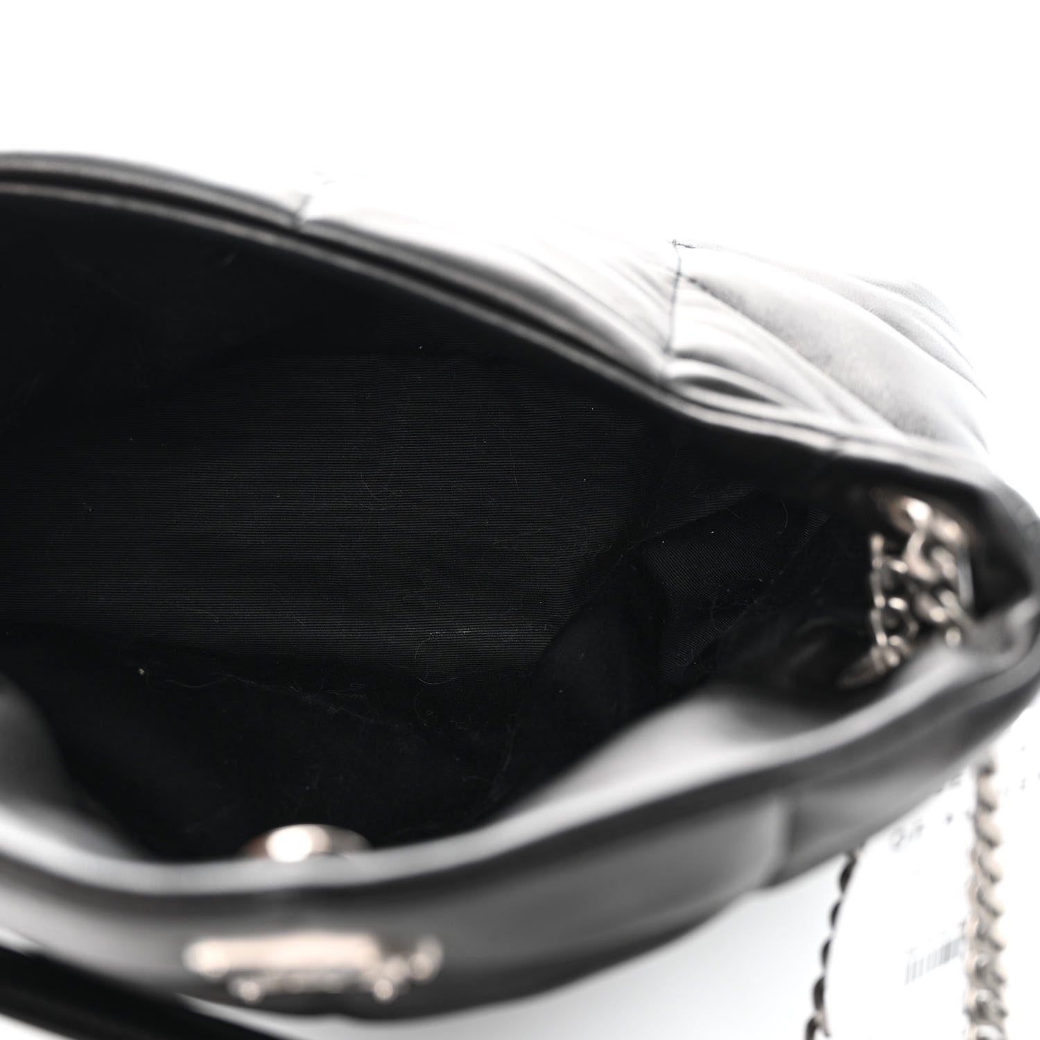 Saint Laurent Lambskin Quilted Small Loulou Puffer Monogram Chain Satchel Black 5 of 11