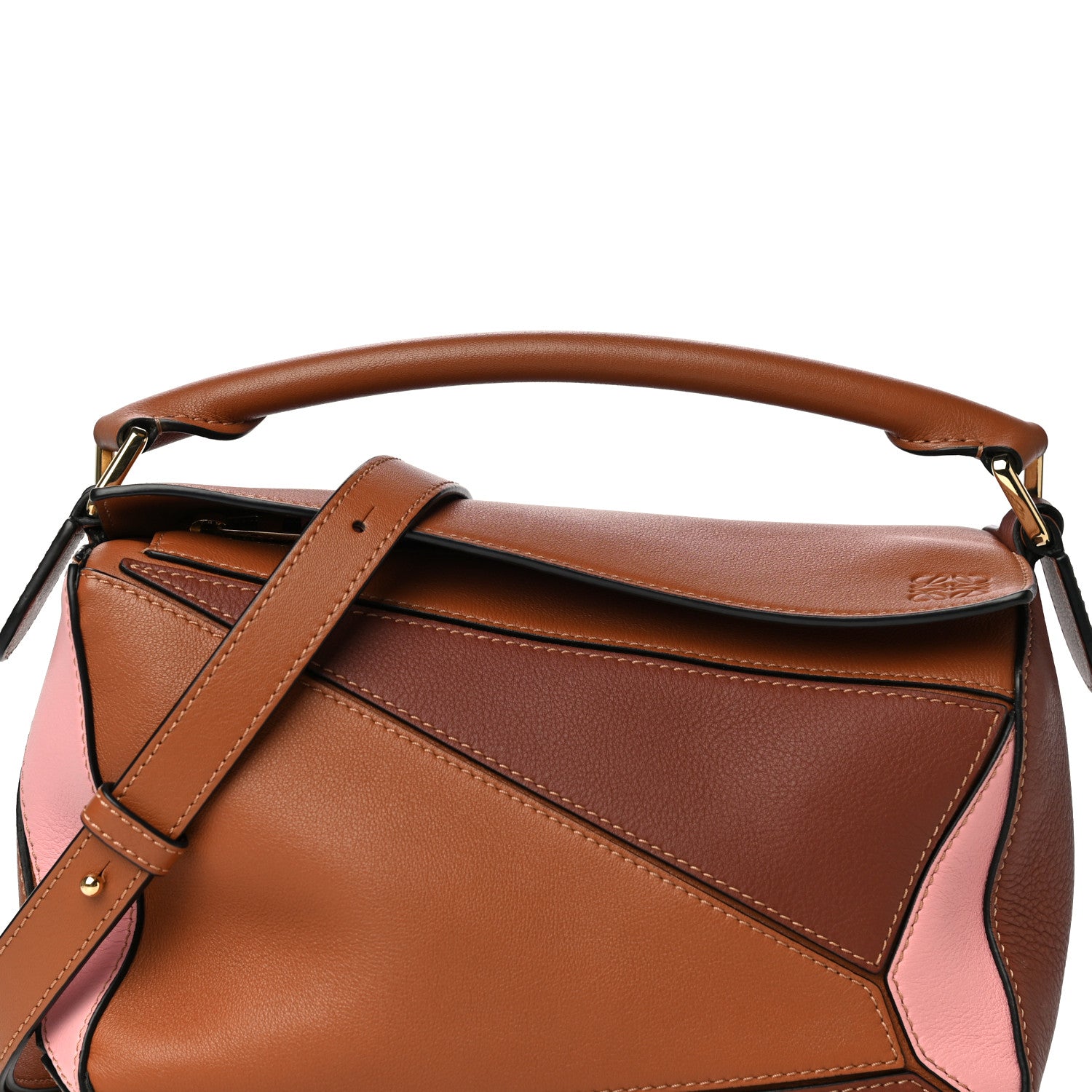 Loewe Calfskin Small Puzzle Bag Tan Medium Pink 7 of 25